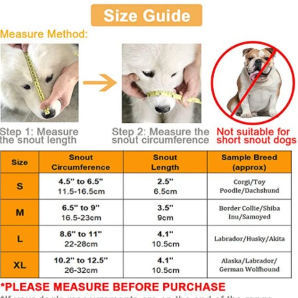 Mayerzon Dog Muzzle with Adjustable Velcro to Prevent Biting Barking Chewing M - Picture 2 of 5